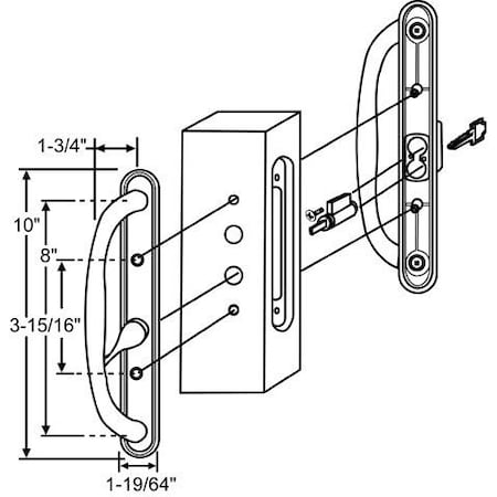 Strybuc Patio Door Handle White 13-341WK